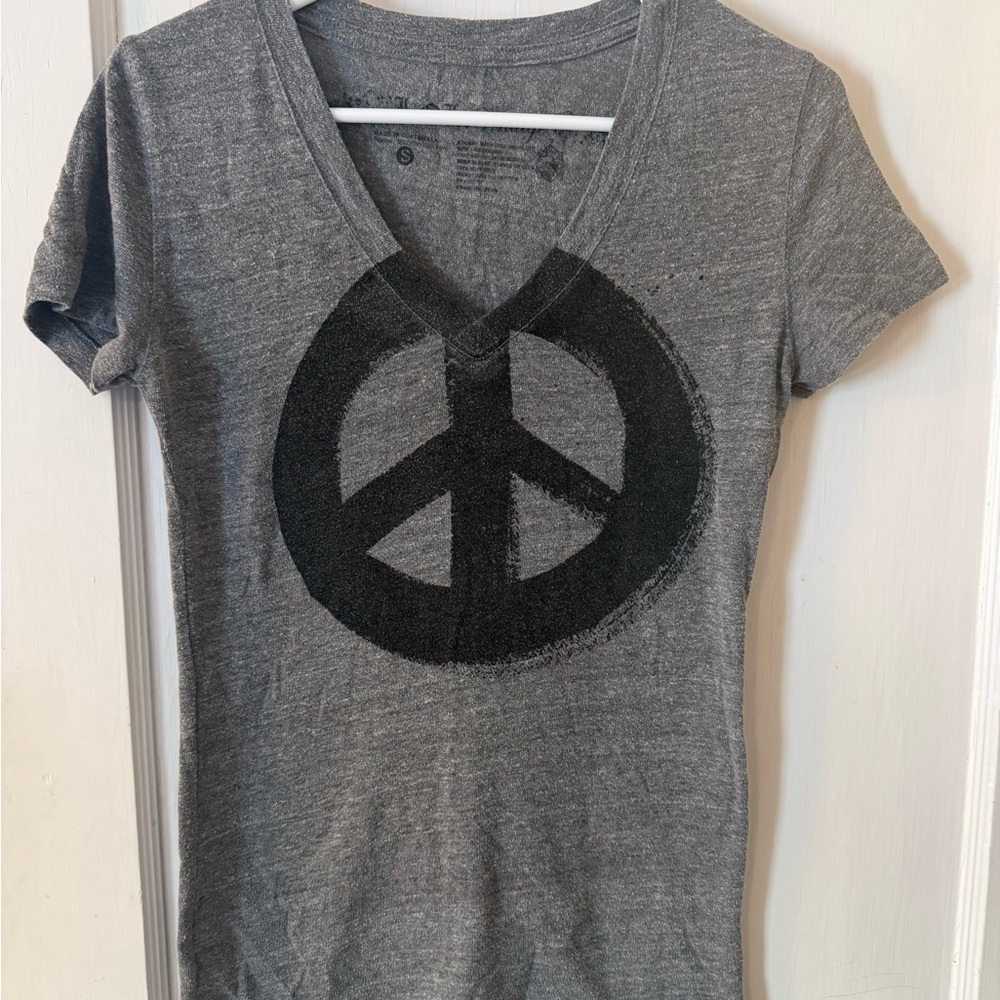 L.O.L. Vintage Gray Peace Sign Tee